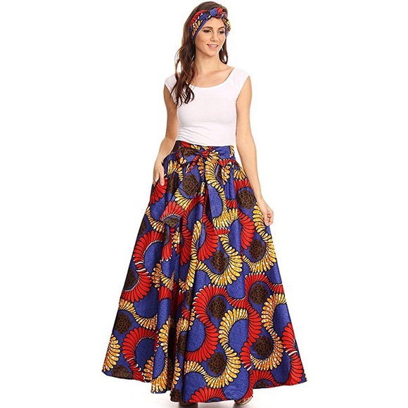 Ankara Maxi Wax Skirt - Picture 2 of 5